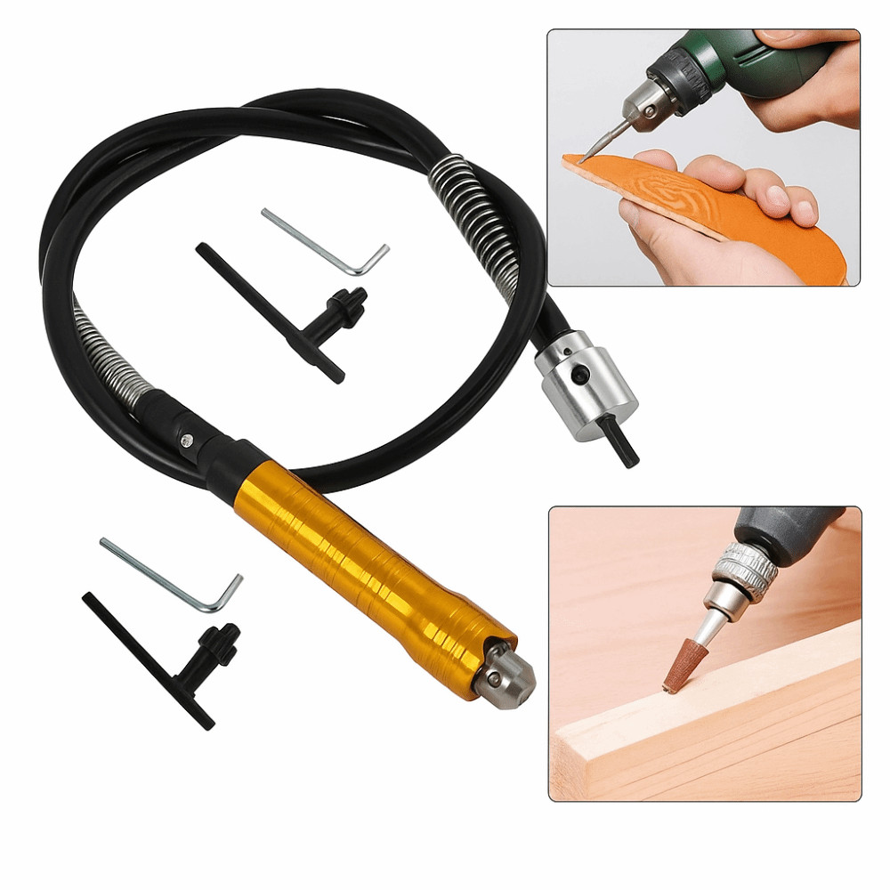 SAIA Flex Trục Adapter, Tay Cầm Cao Su Ống Nối Dài Linh Hoạt Mở Rộng Máy Khoan Linh Hoạt, Cáp Thép Không Gỉ Đa Năng 6.5 Mm Chuck Đính Kèm Khắc Làm Việc