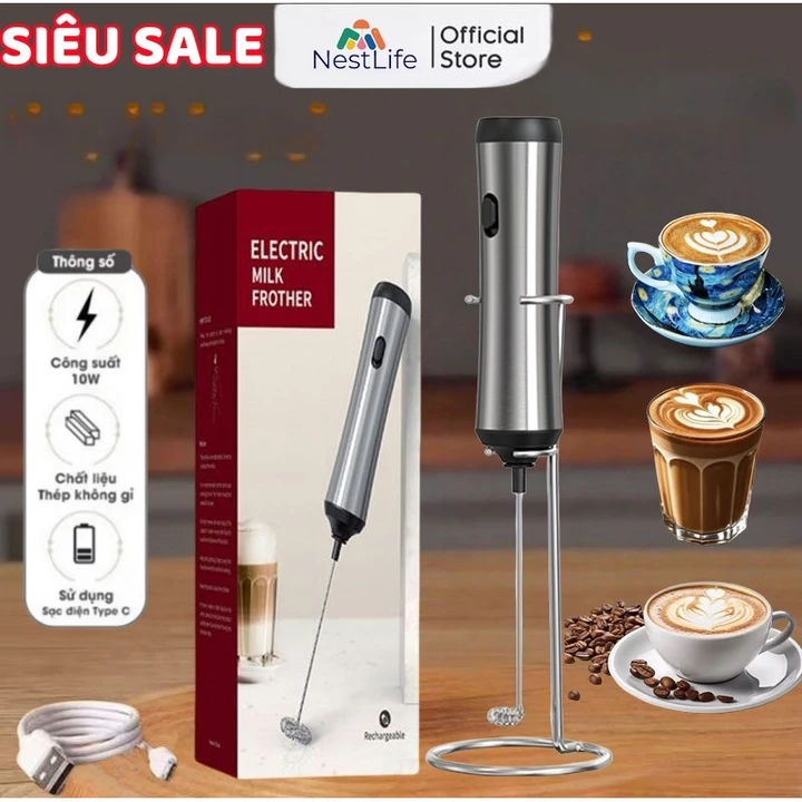 Máy đánh bọt cafe cầm tay , hoạt động điện cấp thực phẩm， có/ không có giá đỡ，Máy tạo bọt sữa