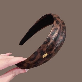 Băng Đô Quấn Rộng Phong Cách Hàn Quốc, Họa Tiết Da Báo, Phù Hợp Mặc Với Dây Buộc Tóc Và Mũ Trùm Đầu