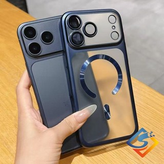 Ốp điện thoại từ tính họa tiết mờ màu cam vũ trụ cho IPhone 17 Pro Max 17 Pro 17Air 15 Pro Max 16 Pro Max Vỏ PC cứng mờ Vỏ chống sốc