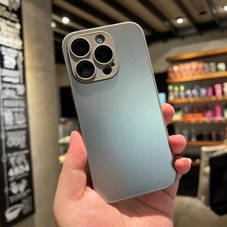 Mới Titan Màu Chính AG Cạnh Thẳng Kính Cường Lực Mờ Ốp Lưng Điện Thoại Iphone 16 15 14 13 12 11 Pro Max 16 Pro Matte Nano Cứng Bảo Vệ Phía Sau
