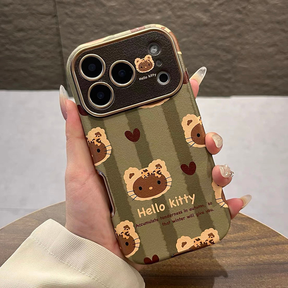 Cat Avatar Gấp Giá Đỡ Da Ốp Lưng Điện Thoại iPhone 17 Pro Max 16 15 14 13 Vỏ Bảo Vệ Chống Sốc