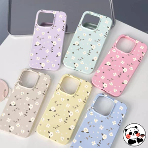 Ốp Điện Thoại Màu Macaron Hoa Trắng Thanh Lịch Cho Vivo V40 V30 V29 Pro Lite X200 FE S30 Pro Mini VivoV40 X200FE 5G Vỏ Sang Trọng Dễ Thương Đơn Giản Vỏ Kẹo Mềm