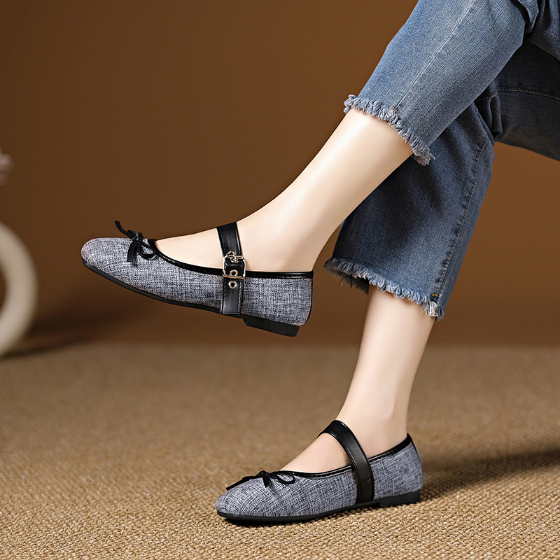 Atikota Nữ Giày Đế Bằng Thời Trang Thanh Lịch Đa Năng Nơ Trang Trí Thoải Mái Bền Nhẹ Đế Bằng Thường Ngày