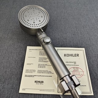 【 KOHLER 】Đầu vòi sen tăng áp 5 giai đoạn tiết kiệm nước mới, màu xám, đầu vòi sen cầm tay, dừng nước bằng một cú nhấp c