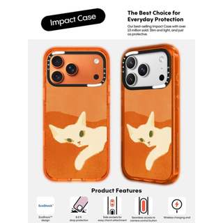 CASECASE X Retro Mèo Lười Cam Trong Suốt Cứng Hút Từ Tính Tác Động Dành Cho Apple IPhone 12 13 14 15 16 17 Pro Max Air Plus Có Hộp