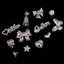 Set Charm Queen Chrome Bạc Đính Đá Pha Lê Hồng Bướm Nơ Guitar Trái Tim Cao Cấp Trang Trí Dép Y2K Luxury