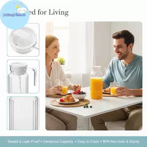 Nước ép nước Pufangbliss Bình đựng nước JUG Bình nhựa trong suốt đựng nước ép tươi và đồ uống cho nhà bếp Tủ lạnh Bình đựng đồ uống VN