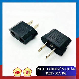 Phích cắm P6 chân dẹp chuyển đổi 2 chân tròn sang dẹt