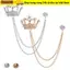 ESSENCEH 1 Chiếc Tua Rua Pha Lê Thổ Cẩm, Thổ Cẩm Dây Xích Kim Loại Tính Khí, Vương Miện Vintage Kim Cương Giả Ve Áo Nữ Đầm Nam Bộ Đồ