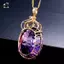 Thời Trang Bạc Thạch Anh Tím Nelaces Dây Xích Vàng Mặt Dây Chuyền Nữ Trang Sức Cưới Mới