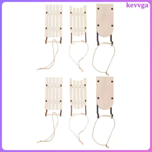 Trang trí nội thất Xe trượt tuyết Giáng sinh Dấu hiệu Mini bằng gỗ để trang trí 6 chiếc kevga