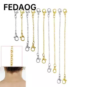 Dây chuyền mở rộng bằng thép không gỉ FEDAOG, DIY cho vòng đeo tay Dây chuyền an toàn mở rộng vòng cổ, Màu bạc Phát hiện & Linh kiện trang sức bền Phụ kiện trang sức