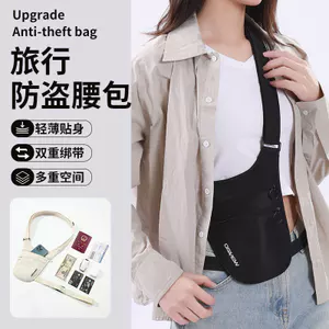 Túi đeo thắt lưng chống trộm du lịch Ví tài liệu hộ chiếu Close-fit Túi chống trộm vô hình Túi đựng điện thoại di động đeo chéo
