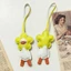 QEARY Túi Charm, Động Vật Hoạt Hình Vịt Hoa Móc Khóa, Thẩm Mỹ Nhẹ Sang Trọng Da PU Dây Xích Điện Thoại Túi Xách Trang Trí