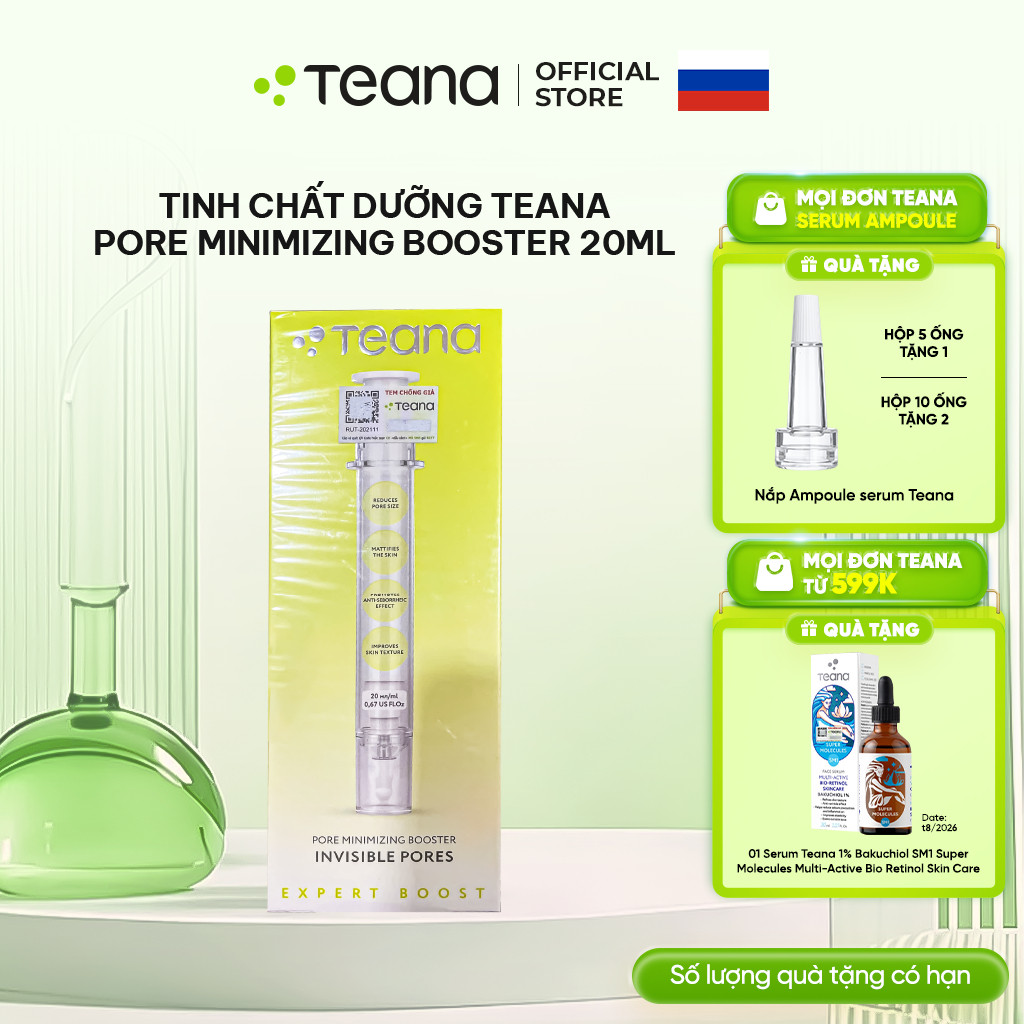 Booster Teana Pore Minimizing Booster Invisible Pores tinh chất tăng cường giúp se nhỏ lỗ chân lông 20ml