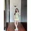 Đầm dệt kim sọc mùa hè Thiết kế thích hợp Slim-fit Slimer Look Tính khí hơn Tất cả các trận đấu Kỳ nghỉ không tay Mid @