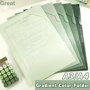 GREA 5 Cái / bộ Thư Mục Tập Tin, Kẹp Lưu Trữ Giấy Thi Chống Thấm Nước Dày, Màu Chuyển Đổi Chất Lượng Cao A3 / A4 Tổ Chức Tài Liệu Văn Phòng Trường Học
