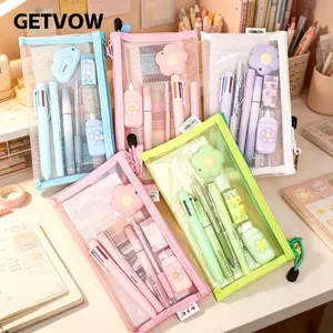 GETVOW 9 Cái / bộ Bộ Văn Phòng Phẩm, Bộ Dụng Cụ Viết Bằng Nhựa 9 Trong 1, Băng Hiệu Chỉnh Bền Đẹp Quà Tặng Ngày Trẻ Em