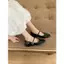 TT Mũi Tròn Bên Trong Tăng Cường Dây Đeo Bằng Giày Đơn Đế Mềm Nơ Thời Trang Phù Hợp Với