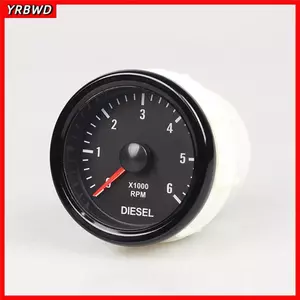 Đồng hồ đo tốc độ YRBWD, Đồng hồ đo vòng / phút đèn nền trắng 52MM, Phụ kiện ô tô Điện 12V 0-6000 RPM Tacho Meter