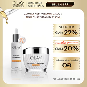 Combo Kem Dưỡng Vitamin C 50G + Super Serum OLAY Luminous Niacinamide & Vitamin C 30ML