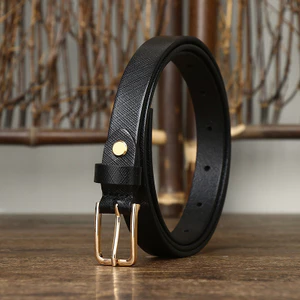 Thắt lưng da thật nữ 20516|Thắt lưng da bò dày lớp 1 1,8cm chiều rộng 4mm|Dây đeo quần jean phù hợp thời trang đơn giản|Khóa chốt hợp kim kẽm Dây mỏng trang trí thông thường|Phong cách cổ tích