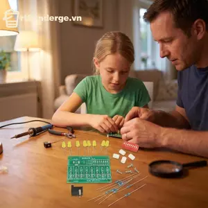 GE Bộ dụng cụ hàn LED Sản xuất điện tử Bảng kiểm tra hiện tại DIY dành cho học sinh Người mới bắt đầu Hội giáo dục STEM VN