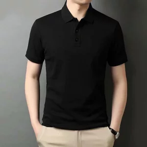 Mùa Hè Nam Cổ Điển Đơn Giản Phù Hợp Với Thoải Mái Thoáng Khí Áo Sơ Mi POLO Nam Slim-fit Không Sắt Màu Trơn Ve Áo Tay Ngắn T HIVK