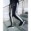 Nam Thể Thao Quần Legging Quần Chân Dây Kéo Chắp Vá Quần Sọc Nam Thư Viện Cổ Cao Phong Cách Đường Phố Skinny Quần LSTO