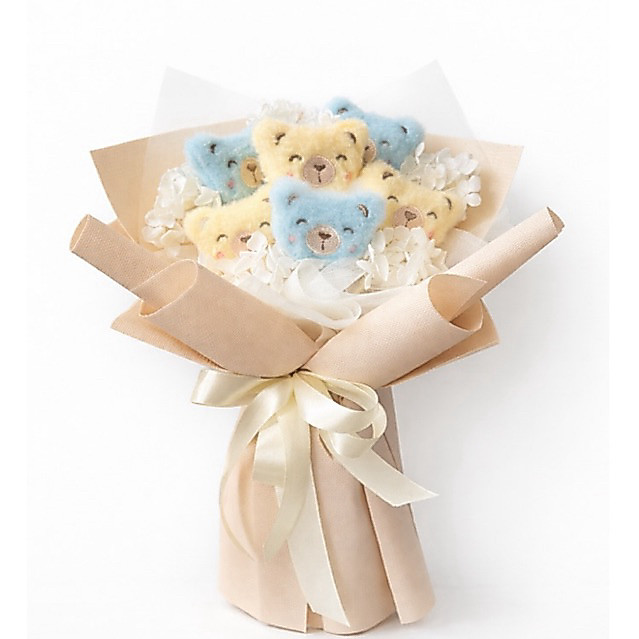 bó hoa gấu mix hoa khô cẩm tú cầu, làm quà tặng kỷ yếu, các dịp lễ 14/2, 8/3, 20/10, 20/11. ảnh chính chủ Mã:N15