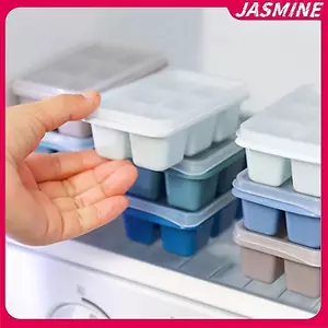 JASMINE Khuôn Làm Đá Hộ Gia Đình Khay Đá Có Nắp Hộp Làm Đá Khuôn Làm Đá JASMINE