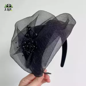 Mũ Nửa Thanh Lịch Pháp Retro Tóc Vòng Bữa Tối Băng Đô Quấn Tóc Cho Nữ Bé Gái Tính Khí Mũ Phụ Kiện Tóc EMKK