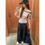 Mùa hè 2026 Phong cách Hàn Quốc Lười sọc chéo Áo thun ngắn tay một mặt quây Slim-Fit mỏng hơn trông nhẹ nhàng