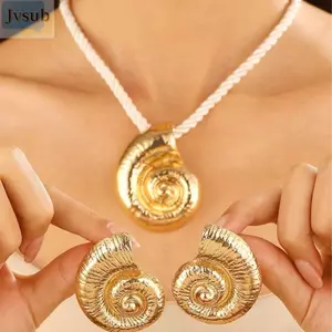 Vòng cổ xà cừ đại dương JVSUB, Mặt dây chuyền kim loại kỳ nghỉ mùa hè Bohemian, Phụ kiện trang sức tiệc bãi biển phóng đại thời trang dành cho nữ Quà tặng