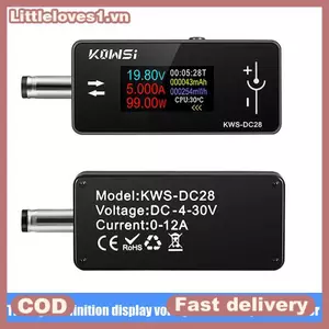 Littleloves1 KWS-DC28 0,96 Inch TFT HD Màn hình kỹ thuật số DC 5.5 * 2.5 Máy kiểm tra giao diện Vôn Ampe kế Đồng hồ đo công suất Màn hình đa năng VN