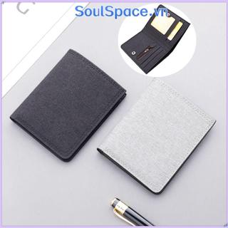 SOULSPACE Nam Ví Ngắn Dây Kéo Vải Thời Trang Đa Năng