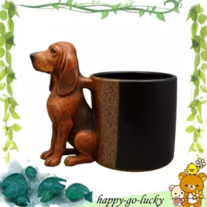 Cốc Nhựa Tay Cầm Bằng Nhựa Phong Cách Retro Cho Nhà Bếp Đồ Uống Chó Ngộ nghĩnh Cà Phê Trà Bia Nước Sữa Cốc Nước