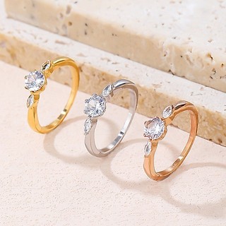 Nhẫn titan nạm đá thời trang không đen Trang sức Bé Heo BHN151