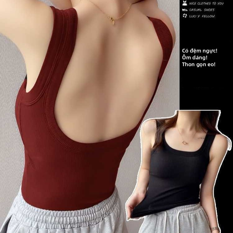 Áo Bra Top nữ mùa hè có đệm ngực cố định không gọng lưng hở ôm dáng mặc ngoài hoặc làm áo lót phối đồ đi chơi hàng ngày