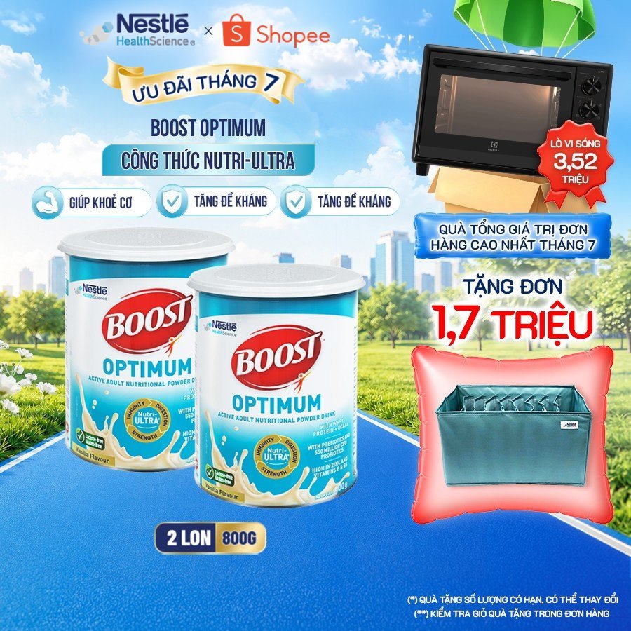 Bộ 2 Sữa Bột NESTLÉ BOOST OPTIMUM Singapore Bổ Sung Dinh Dưỡng Cho Người Lớn Tuổi 800G