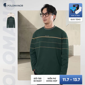 Áo thun nam tay dài cổ tròn cao cấp JACKSON, BST HOLIDAY SEASON, Chất liệu Cotton 2C - POLOMANOR