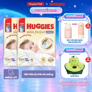 Combo 2/Combo 3 gói Miếng lót sơ sinh Huggies Skin Perfect 2 vùng thấm giảm kích ứng da NB1 64+4/NB1 108+6 miếng