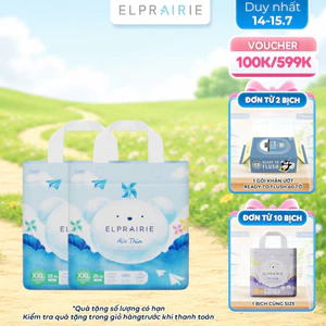 Combo 2 Tã/Bỉm Quần ELPRAIRIE Air Thin Size XXL 26 Miếng Mềm Mát Tối Đa, Siêu Khô Thoáng, An Toàn Cho Da Bé Nhạy Cảm