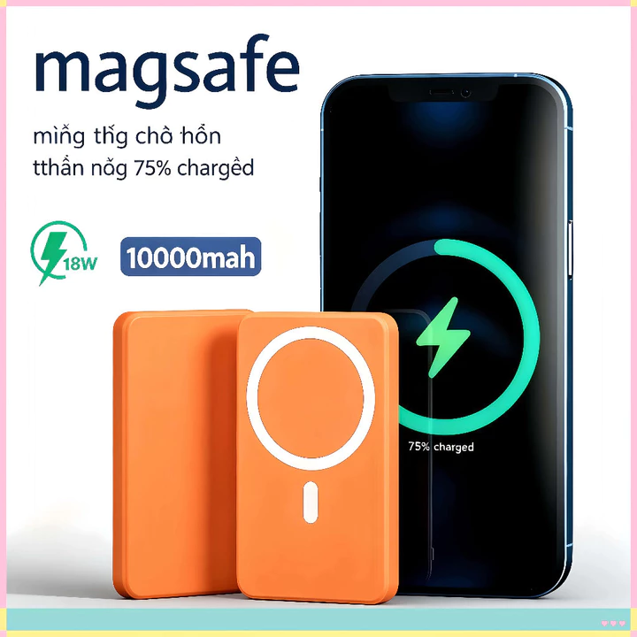 Sạc Dự Phòng Không Dây Từ Tính Sạc Nhanh Pin 10000mah,Pin sạc dự phòng không dây mini hỗ chất lượng tốt HOT