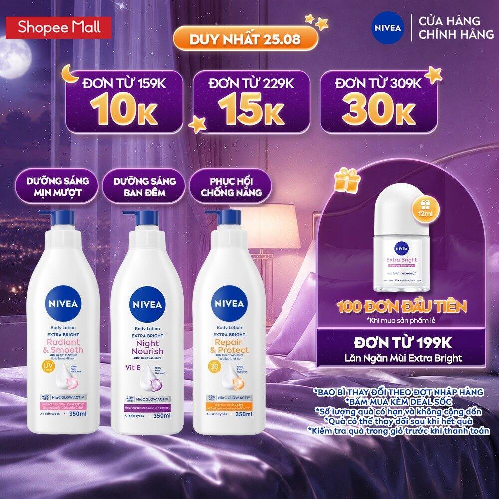 Sữa Dưỡng Thể NIVEA Mịn Mượt | Sáng Da Ban Ngày 350ml / Kem Body – 98413