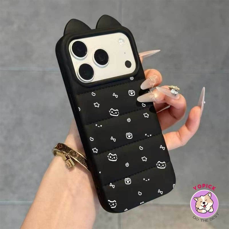 Ốp Điện Thoại Mèo Đơn Giản Cho Iphone 17 Promax 3D Tai Mèo Vỏ Điện Thoại Mới 16 Pro Dễ Thương 15 14 Chống Rơi 13 girlie 12 11 xs 7 / 8Plus Vỏ Mềm Bảo Vệ ZCM