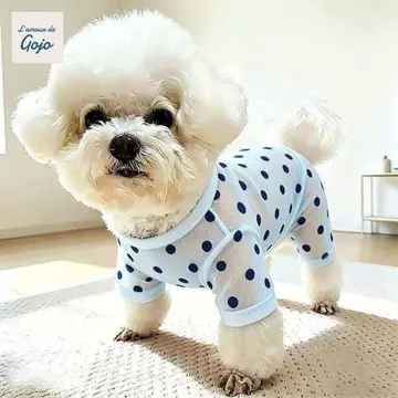 Bộ áo liền quần điểm sóng cho chó GOJO, Quần áo bốn chân nhẹ thoáng khí mỏng thoáng khí cho chó, Trang phục cho chó khô nhanh Quần áo làm mát cho chó mèo Chó