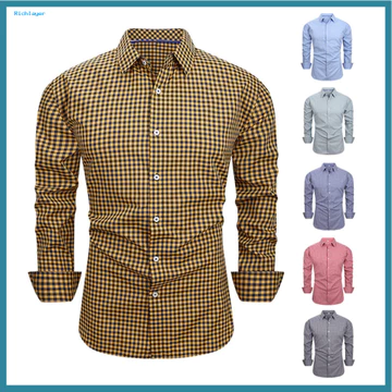 Nam Polyester Spandex Áo Sơ Mi Co Giãn Nam Công Sở Áo Sơ Mi Nam Kẻ Sọc Dài Tay Nút Áo Sơ Mi Slim Fit Thường Ngày Chính Thức Ve Áo Sơ Mi Cho Tiệc Văn Phòng Ngày Cho Đông Nam
