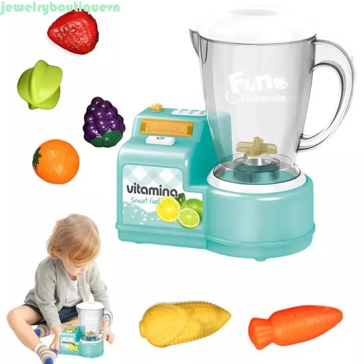 Đồ chơi máy ép trái cây JEWE, với phụ kiện Ánh sáng và Âm thanh Đồ chơi máy xay sinh tố trẻ em, Đồ chơi tương tác Chơi điện Đồ chơi giả vờ thực tế Máy trộn đồ chơi trẻ em